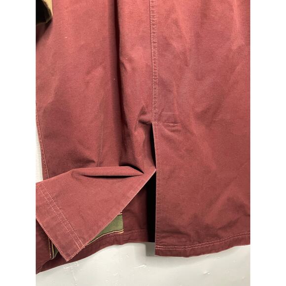 Vintage L.L Bean Long Chore Coat Aztec Burgundy Womens Medium Short Petite - Picture 7 of 7